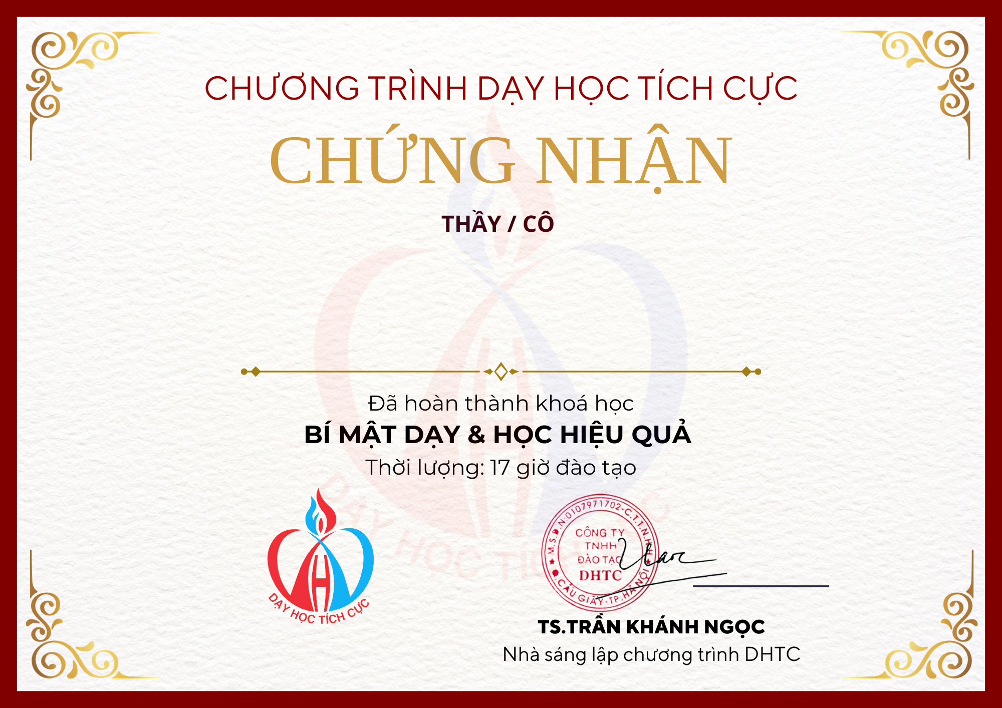 Giấy chứng nhận hoàn thành khóa học